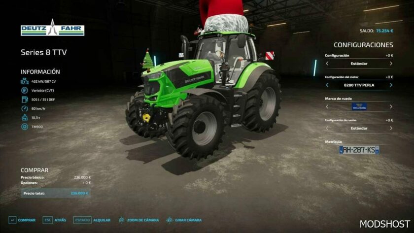 FS22 Deutz-Fahr Tractor Mod: Deutz Fahr TTV8 Christmas Edition (Featured)