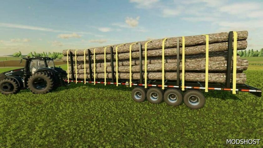 FS22 Mod: 40′ Lizard Flatbed Autoloading Bale Trailer V1.0.0.1 (Featured)