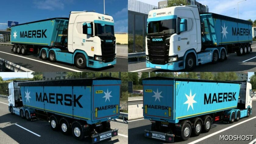 ETS2 Mod: Skin Maersk Wielton Bulk Master by Rodonitcho Mods 2.0 1.48 (Featured)