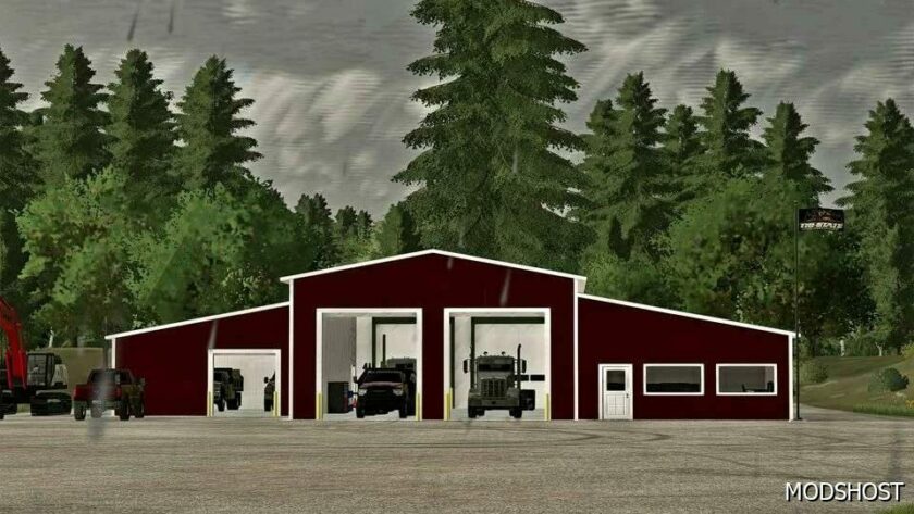 FS22 Placeable Mod: 5 BAY Truck Shop (Featured)