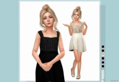 Sims 4 Female Clothes Mod: Child Holiday Dress (Featured)