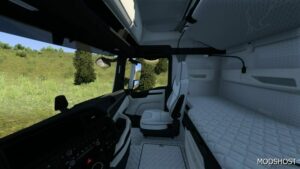 ETS2 MAN Mod: 2020 White Diamond Pattern Interior (Featured)