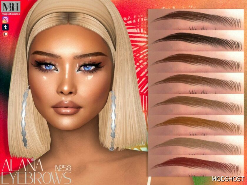 Sims 4 Eyebrows Hair Mod: Alana Eyebrows N258 (Featured)