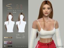 Sims 4 Female Mod: Long Straight Hair with Braid Alicia 051123 (Featured)