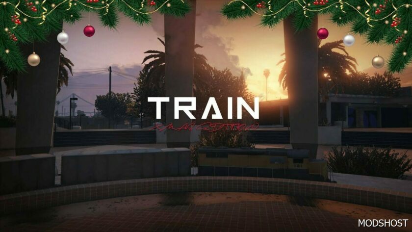 GTA 5 Map Mod: Christmas Animated Train and LED Lightning Add-On SP / Fivem (Featured)