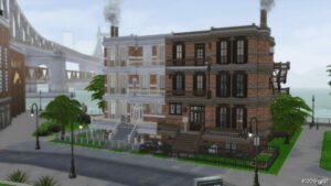 Sims 4 House Mod: Converted Brownstone Apartments NO CC (Updated for Rent 2023) (Featured)