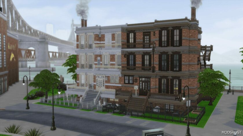 Sims 4 House Mod: Converted Brownstone Apartments NO CC (Updated for Rent 2023) (Featured)