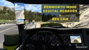 ATS Kenworth Part Mod: W900 Digital Mirrors + Reverse Camera V6.0 1.49 (Featured)