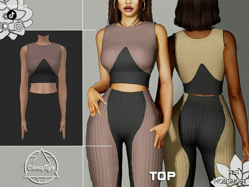 Sims 4 Everyday Clothes Mod: Top and Leggings SET 365 (Featured)