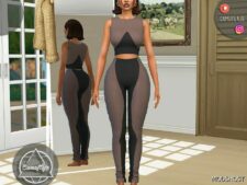 Sims 4 Everyday Clothes Mod: Top and Leggings SET 365 (Image #2)