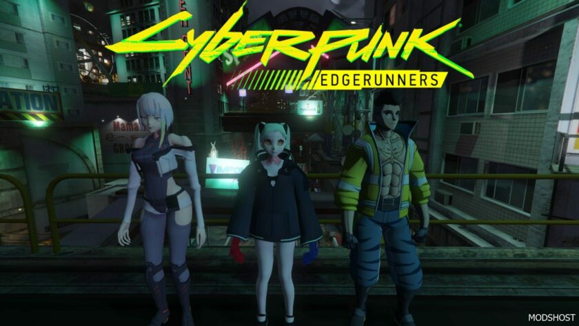 GTA 5 Player Mod: Cyberpunk Edgerunners Pack Add-On Peds (Featured)