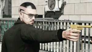 GTA 5 Player Mod: Mafia Style Tattoos, Hair and Black Suit for Trevor (Image #3)