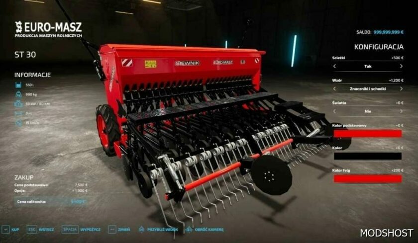 FS22 Seeder Mod: Euromasz ST30 3M (Featured)