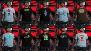 GTA 5 Player Mod: Vlone Tshirt Pack for MP Male V1.2 (Image #4)