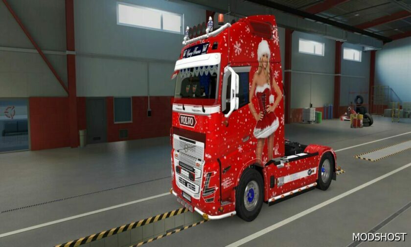 ETS2 Volvo Mod: Sanax Volvo FH5 Christmas Skin 8K (Featured)