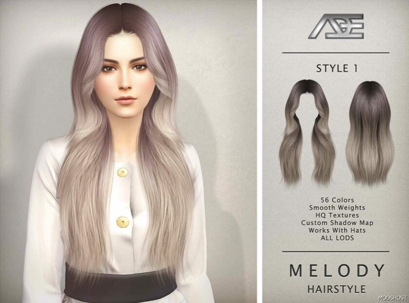 Sims 4 Female Mod: Melody Hairstyle No.1 (Featured)