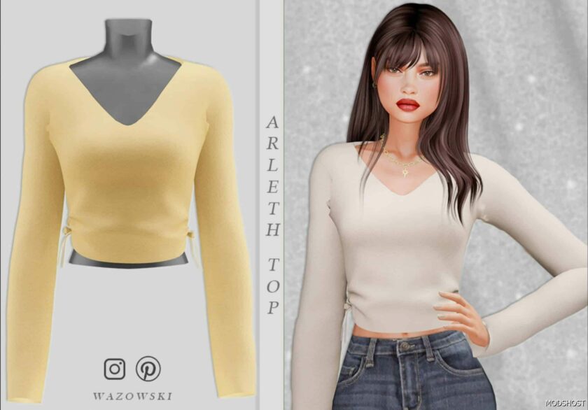 Sims 4 Clothes Mod: Arleth TOP (Featured)