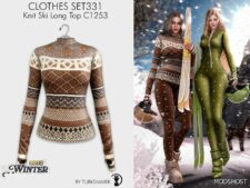 Sims 4 Everyday Clothes Mod: Knit SKI SET 331 (Image #2)