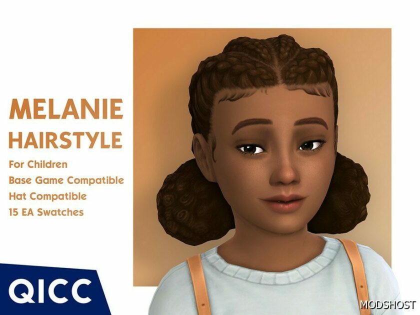 Sims 4 Kid Mod: Melanie Hair (Featured)