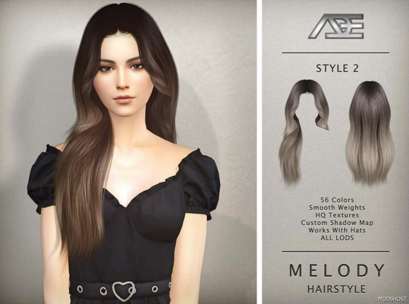 Sims 4 Female Mod: Melody Hairstyle No.2 (Featured)