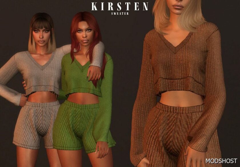 Sims 4 Female Clothes Mod: Kirsten SET (Featured)