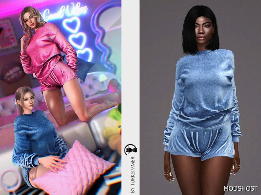 Sims 4 Sleepwear Clothes Mod: Sleepover SET329 (Featured)