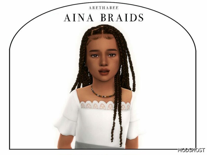 Sims 4 Kid Hair Mod: Aina Braids (Children) (Featured)