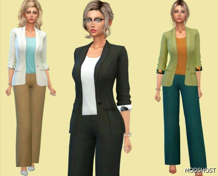 Sims 4 Elder Clothes Mod: Wide Pants and Jacket (Featured)