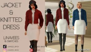 Sims 4 Teen Clothes Mod: Mila – Jacket & Dress (Featured)