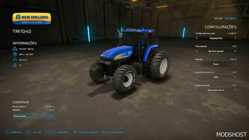 FS22 NEW Holland Tractor Mod: TM7040 BR Edited (Featured)