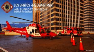 GTA 5 Paint Mod: Augusta Westland AW109 Lsfd – LOS Santos Fire Department (Featured)