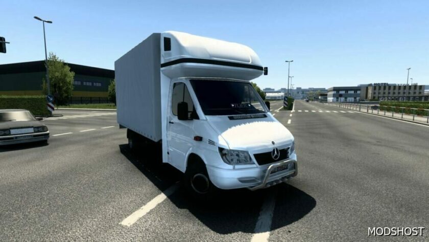 ETS2 Car Mod: Mercedes Sprinter Curtainsider 1.49 (Featured)