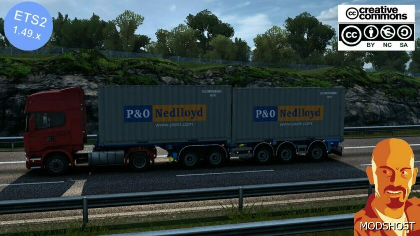 ETS2 Mod: D-Tec Flexi-Trailer Container Trailer 1.49 Manifest Fixed (Featured)