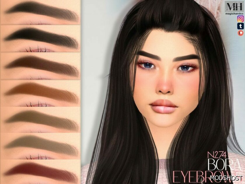 Sims 4 Eyebrows Hair Mod: Bora Eyebrows N274 (Featured)