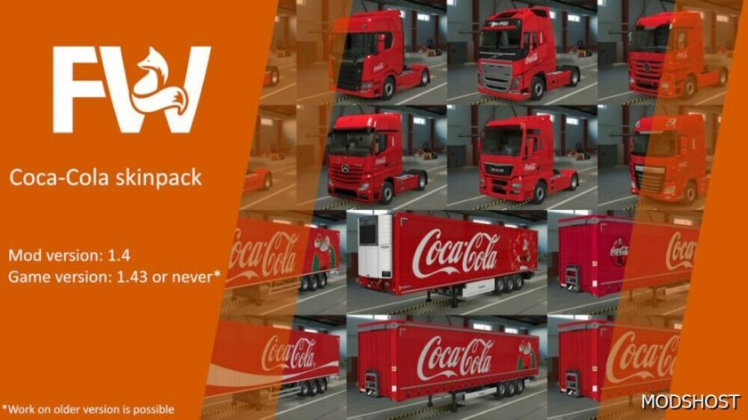 ETS2 Mod: Coca-Cola Skinpack by Mr.fox V1.4 (Featured)