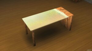 Sims 4 Object Mod: Wood & Epoxy Desk – 4 Color Options (Image #2)