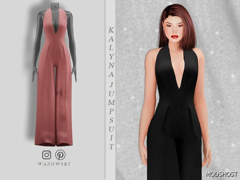 Sims 4 Adult Clothes Mod: Kalyna Jumpsuit (Featured)