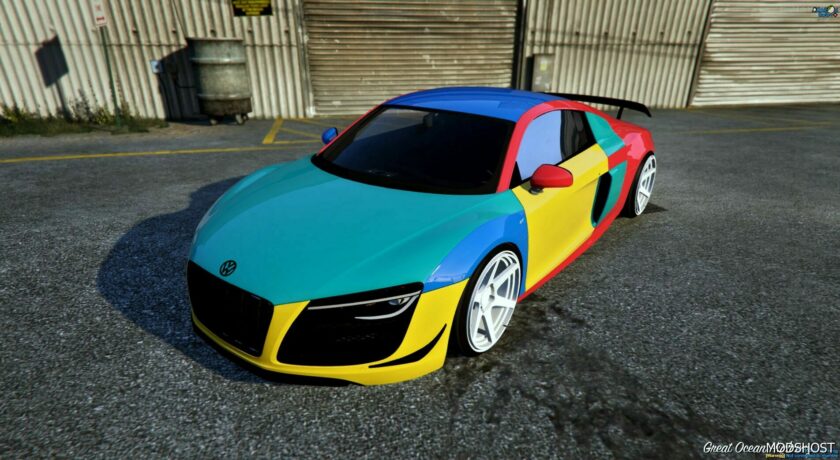 GTA 5 Audi Vehicle Mod: R8 Harlequin Troll VW V1.1 (Featured)