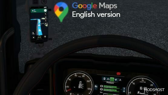 ETS2 Navigation Mod: Google Maps for Phone English Version 1.49 (Featured)