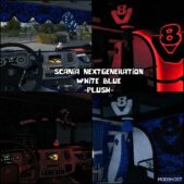 ETS2 Scania Mod: R NG White Blue Plush Interior (Featured)