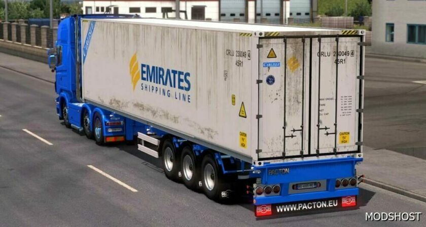 ETS2 Mod: Pacton Container Trailer 1.49 (Featured)