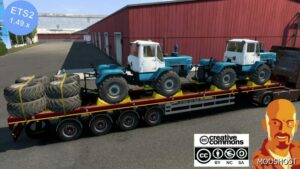 ETS2 Trailer Mod: Doll 4 Axis Flatbed & Farming Cargo Pack 1.49 (Featured)