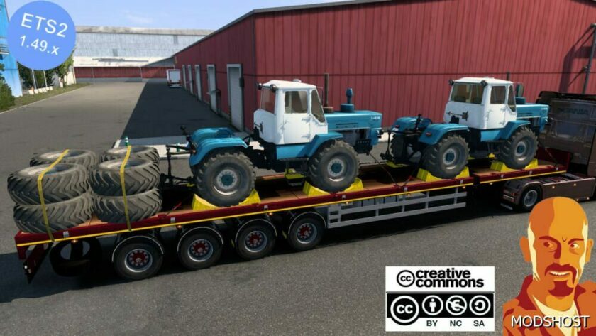 ETS2 Trailer Mod: Doll 4 Axis Flatbed & Farming Cargo Pack 1.49 (Featured)