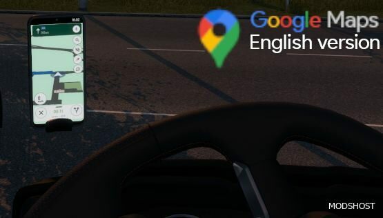 ETS2 Navigation Mod: Google Maps for Phone Light EN (Featured)