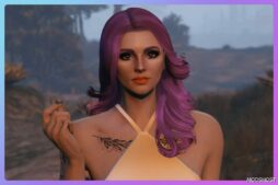 GTA 5 Player Mod: Medium Curled Hairstyle for MP Female (Image #2)