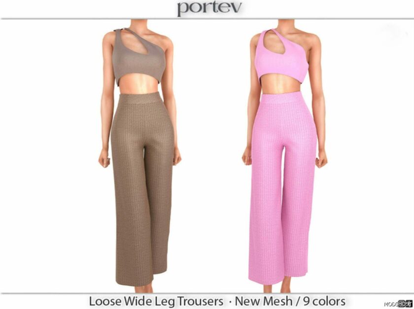 Sims 4 Elder Clothes Mod: Loose Wide LEG Trousers (Featured)