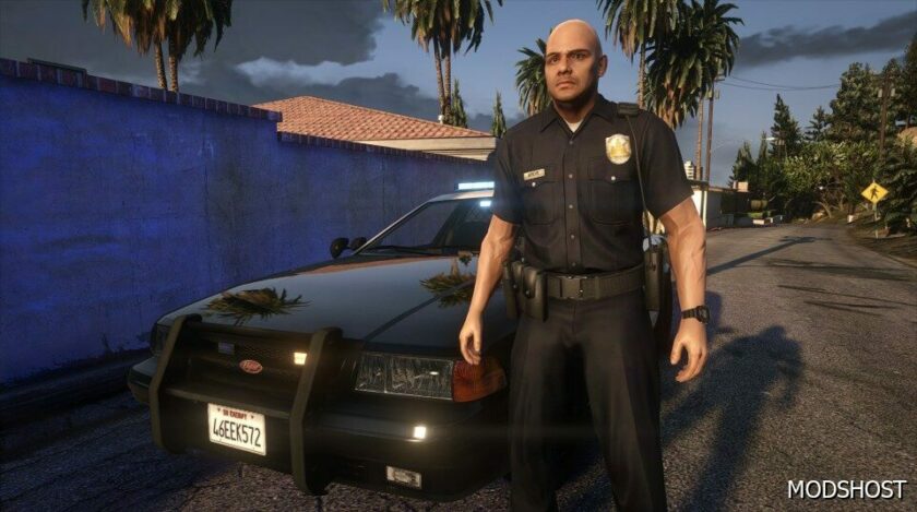 GTA 5 Player Mod: Lspd FIX PED COP V1.1 (Featured)