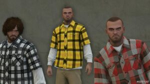 GTA 5 Player Mod: Trevor | Long Sleeve Flannel V1.1 (Image #2)