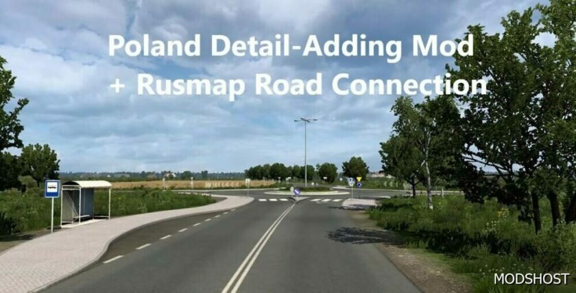 ETS2 Poland Mod: Detail Adding Mod + Rusmap 2.49 Road Connection (Featured)