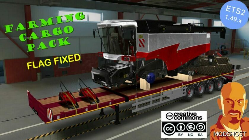 ETS2 Trailer Mod: Doll 4 Axis Flatbed & Farming Cargo Pack 1.49 Flag Fixed (Featured)